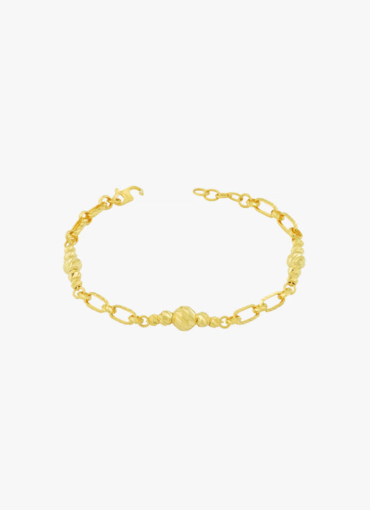 916 Gold Spiral Bead Bracelet