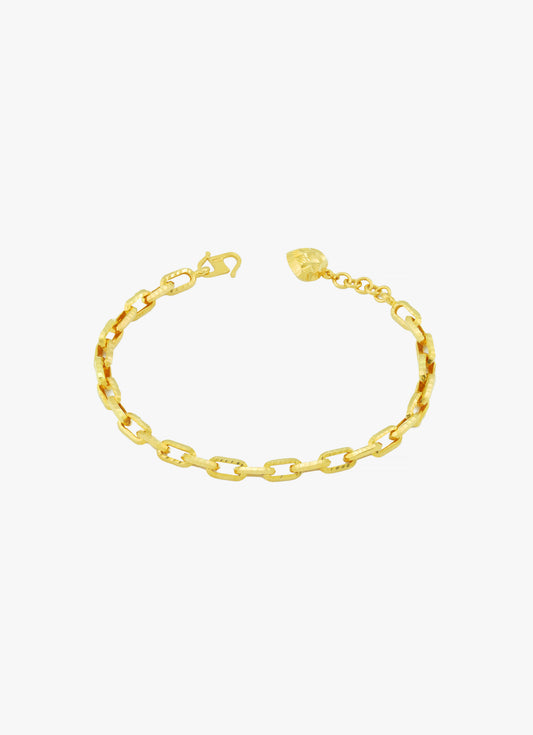 916 Gold Polished Love Link Bracelet