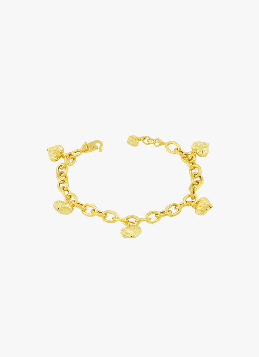 916 Gold Heart Circle Chain Bracelet