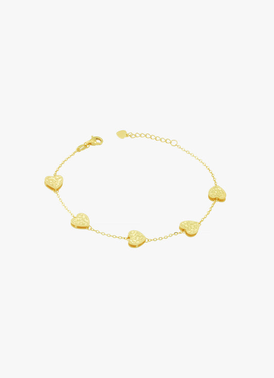 916 gold elegant heart bracelet