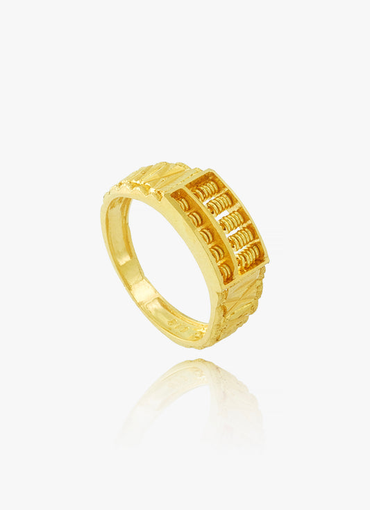916 Gold Abacus Ring