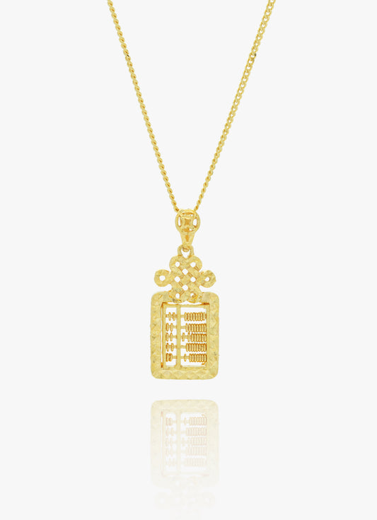 916 Gold RuYi Abacus pendant