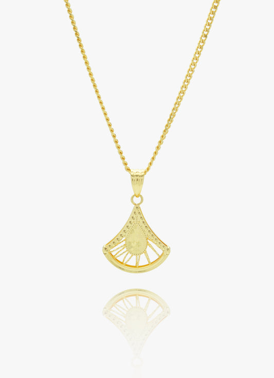 916 Gold Golden Eye Fan Pendant