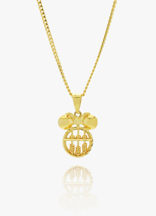 916 Gold Ribbon abacus pendant