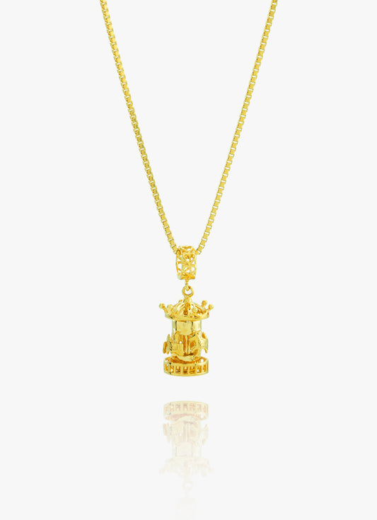 916 Gold Carousel Pendant