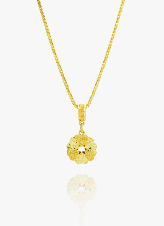 916 Gold Blessing Blossom Pendant