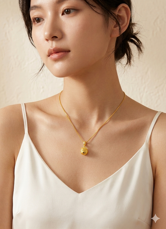 916 Gold Fortune Cat Pendant