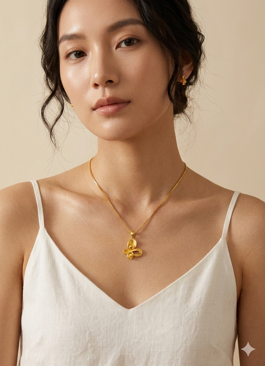 916 Gold Butterfly Pendant