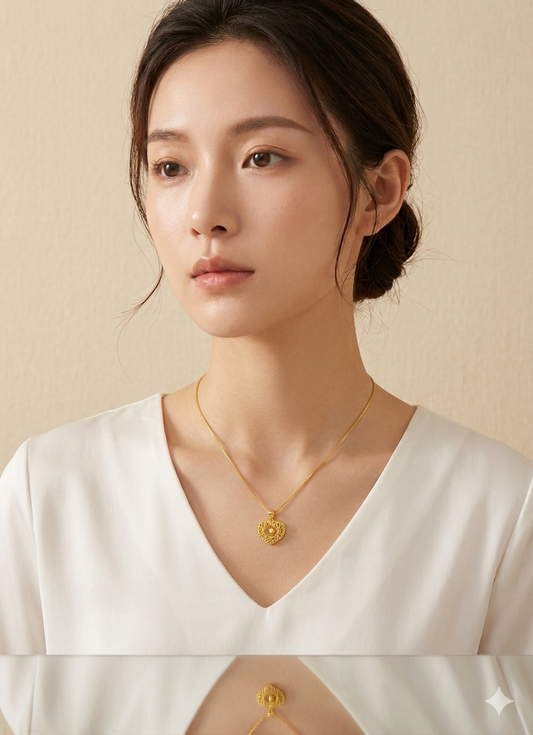 916 Gold Dancing Love Pendant