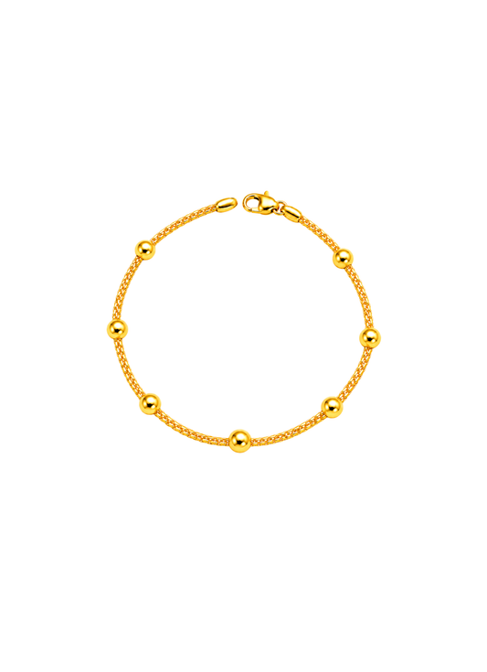 916 Gold Timeless Minimalist Beaded Bracelet