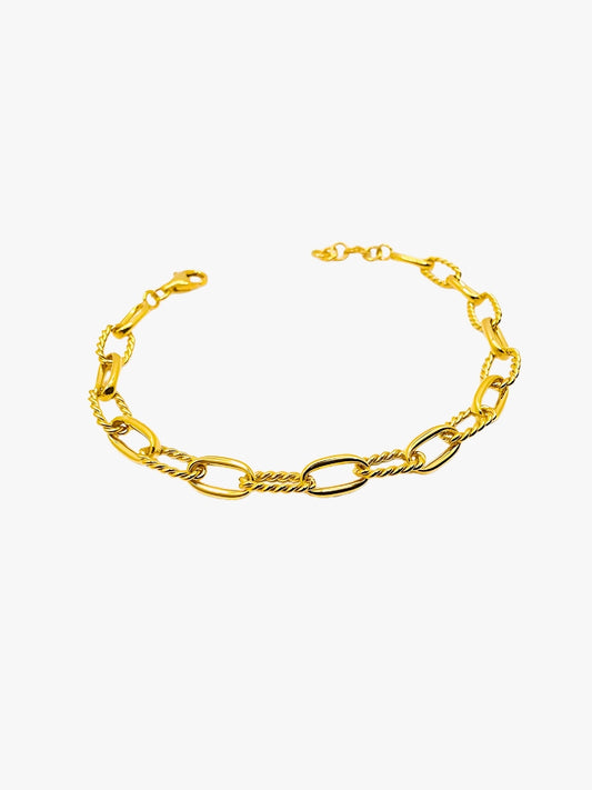 916 Gold Braid Link Bracelet