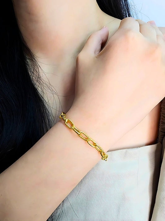 916 Gold Braid Link Bracelet