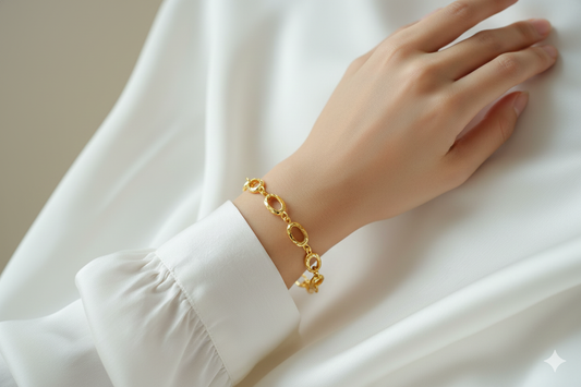 916 Gold Five Oval-shaped link bracelet