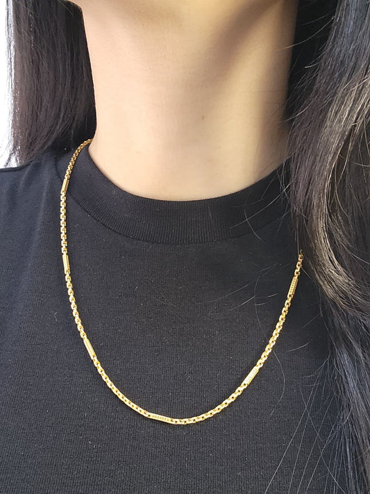 916 Gold Solid Tube Box Chain