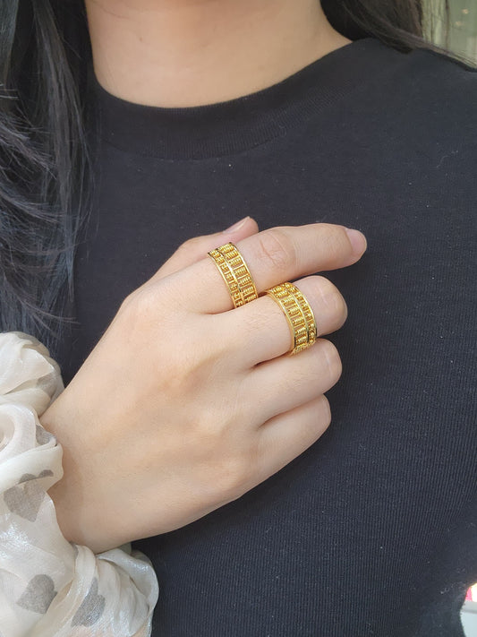 916 Gold Full Abacus Ring
