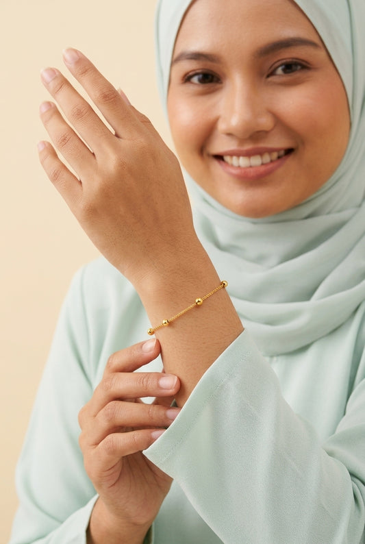 916 Gold Timeless Minimalist Beaded Bracelet
