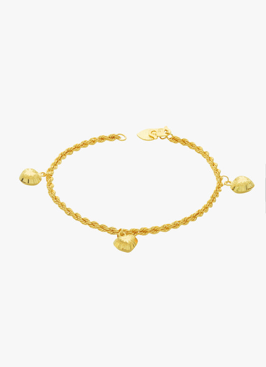 916 Gold Love Dangling Rope Bracelet