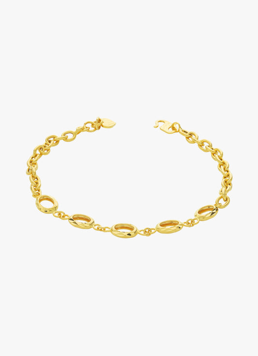 916 Gold Five Oval-shaped link bracelet