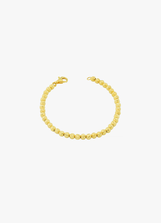 916 Gold Diamond Cut Ball Bracelet