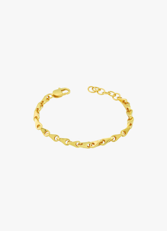 916 Gold Interlock Chain Bracelet