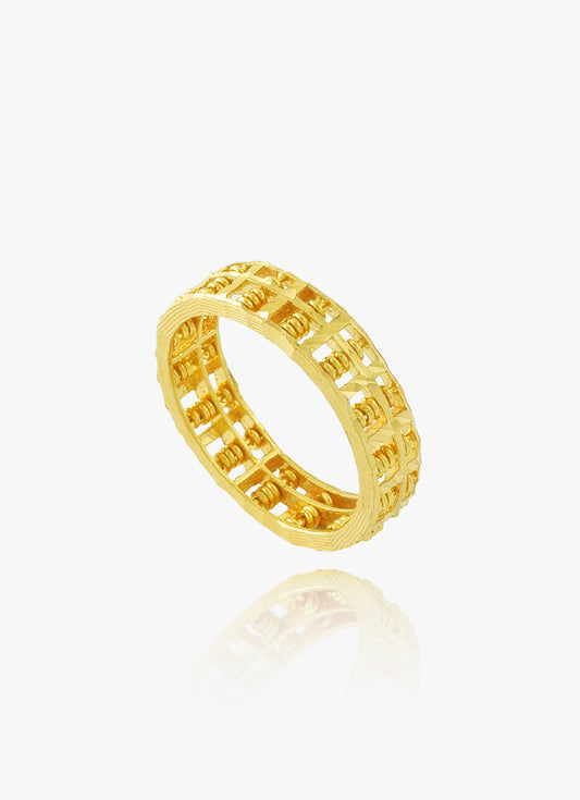 916 Gold Lite Abacus Ring