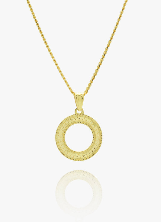 916 Gold Shiny circular pendant