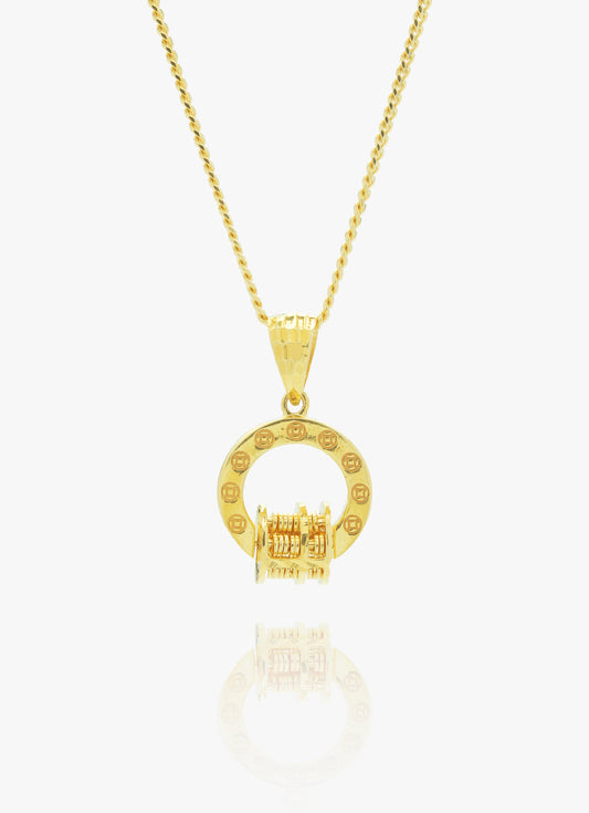 916 Gold Money 360 Abacus Pendant