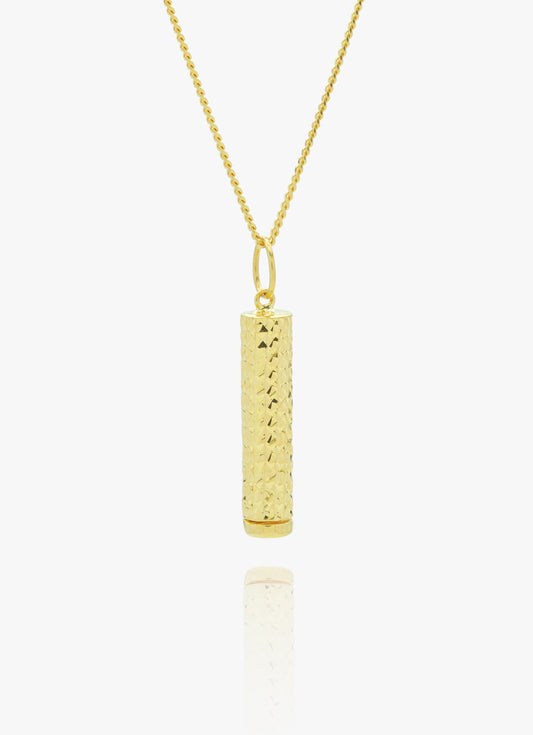 916 Gold Textured Linear Bar Pendant