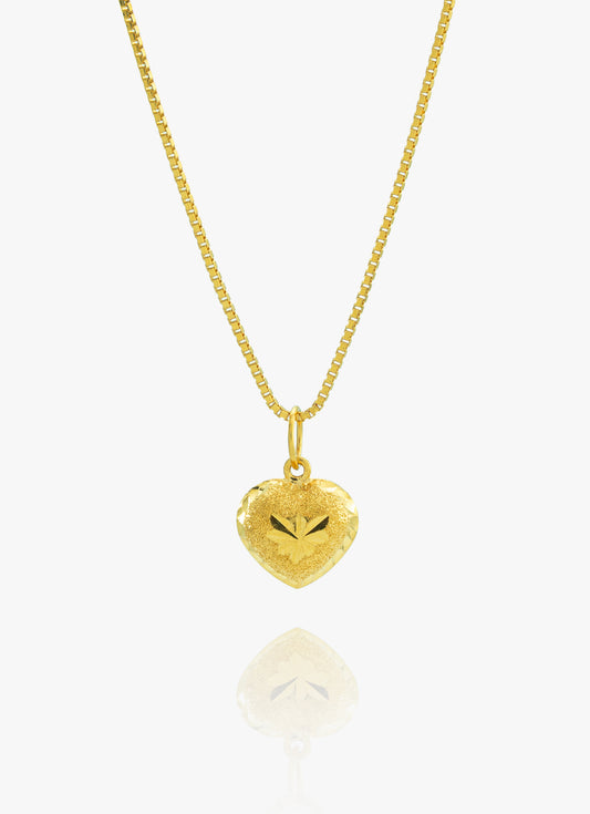 916 Gold Heart Sandy textured finished pendant