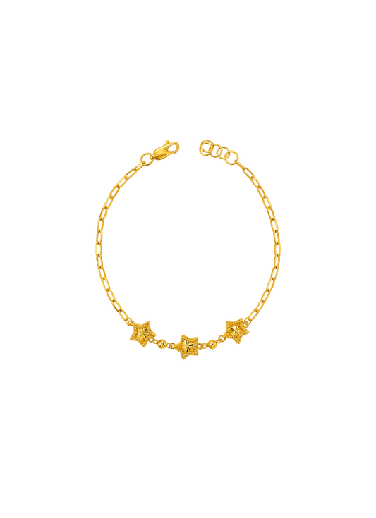 916 Gold 3 Star Link bracelet