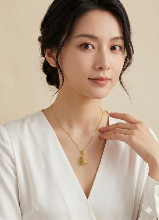 916 Gold Carousel Pendant