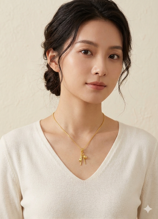 916 Gold Four Treasure Pendant