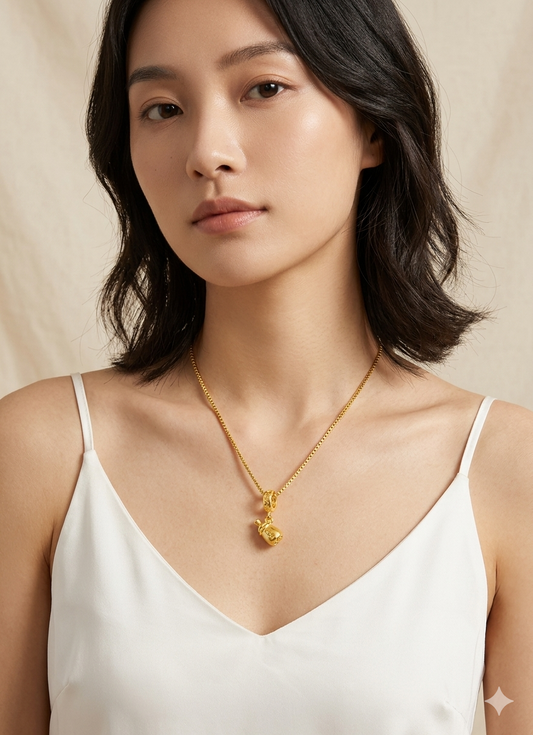916 Gold Milk Bottle Charm