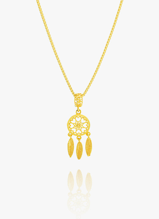 916 gold Dreamcatcher Pendant