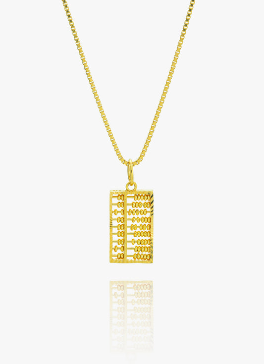 916 Gold Abacus Pendant