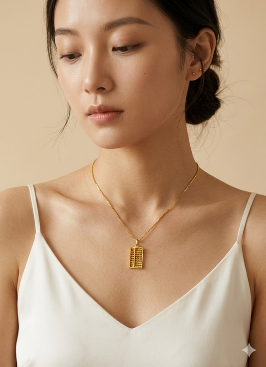 916 Gold Abacus Pendant
