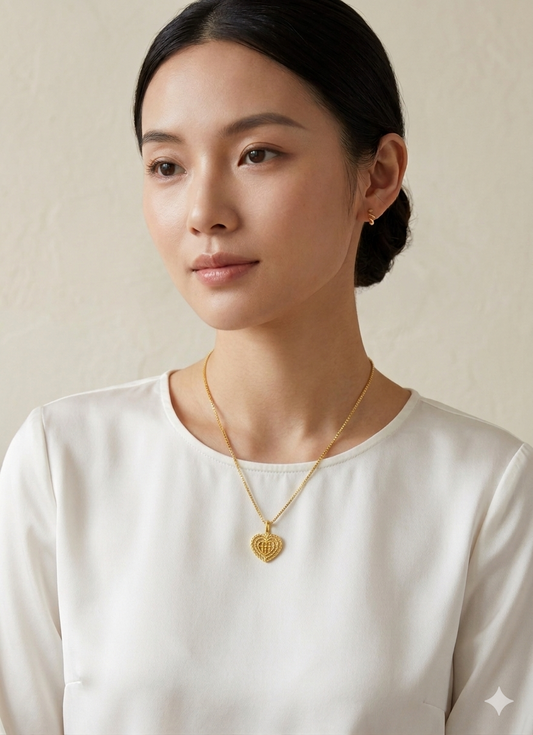 916 Gold Rotating Heart Abacus Pendant