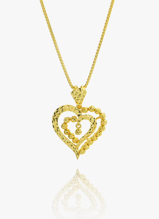 916 Gold Elegant Heart Pendant