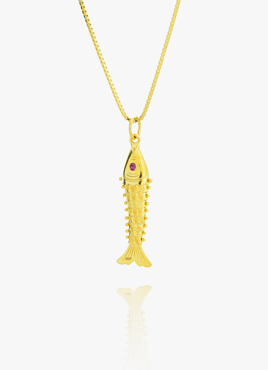 916 Gold Fish Pendant