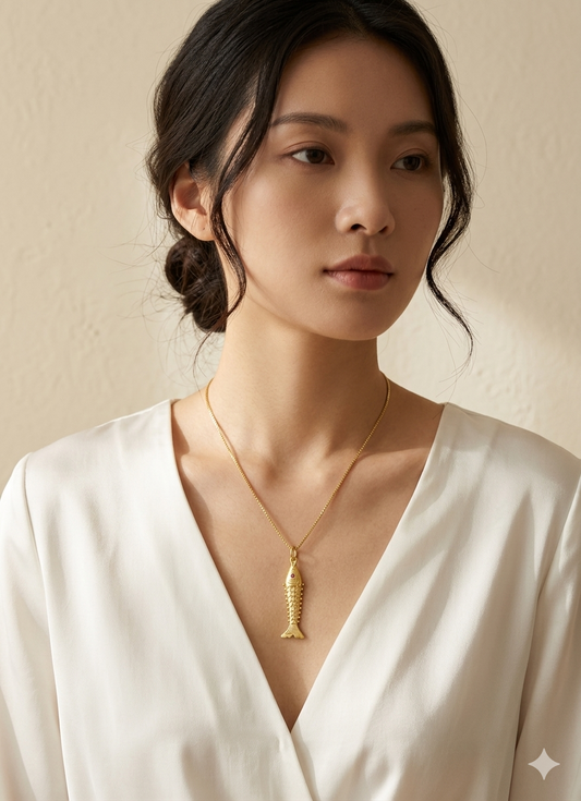 916 Gold Fish Pendant