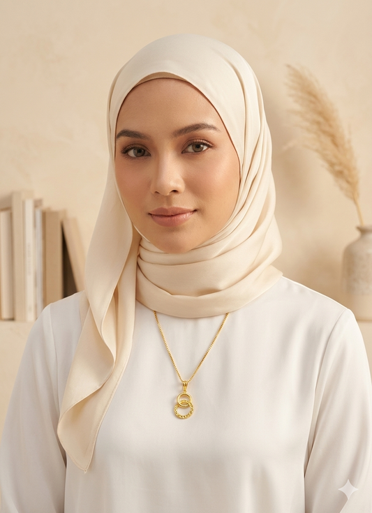 916 Gold Double Interlocking Circle Pendant