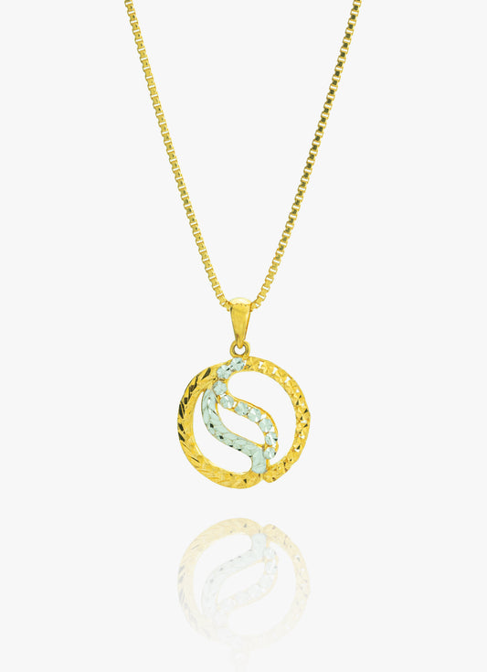 916 Gold Two Tone Round Pendant