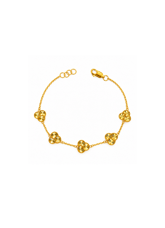 916 gold dragon scale flower bracelet