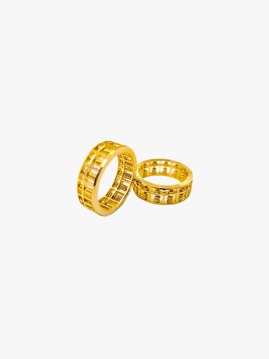 916 Gold Full Abacus Ring