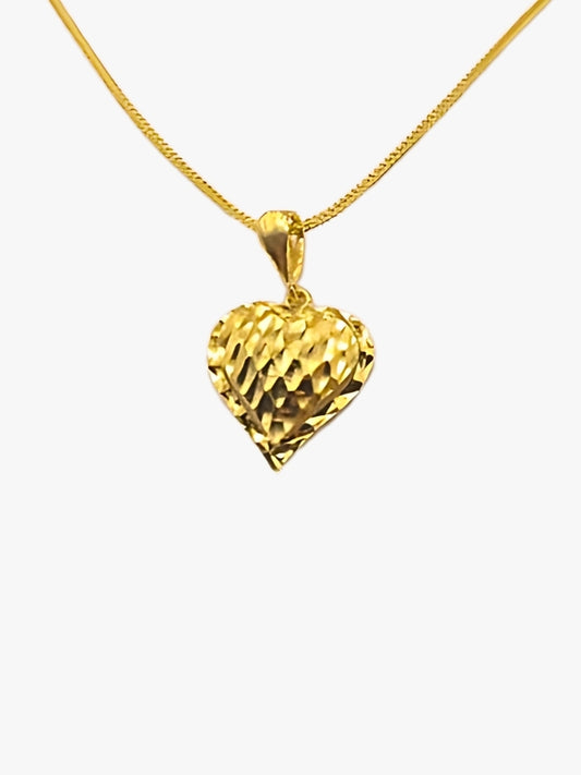 916 Gold Glitter Heart Pendant