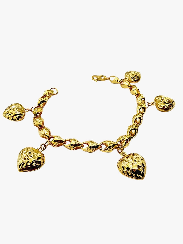 916 Gold Love Siput Dangling Bracelet