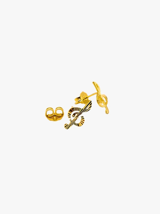 916 Gold Music Treble Clef Earrings