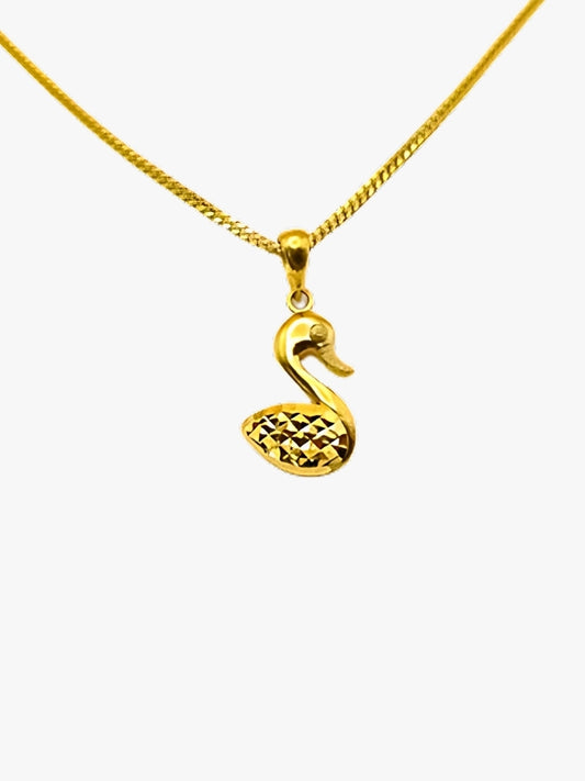 916 Gold Swan Pendant