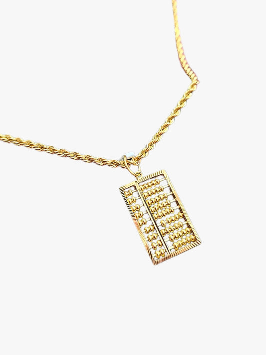 916 Gold Abacus Pendant