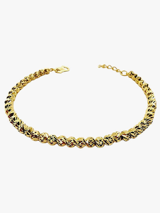 916 Gold Diamond-cut Ball Bracelet